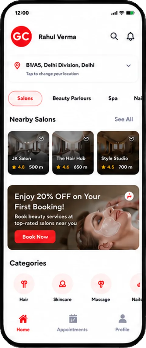 Gocut app — Discover top salons